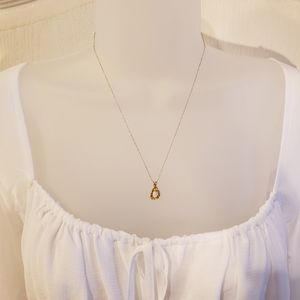 Opal stone gold necklace